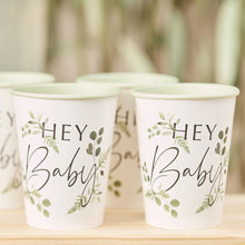 Load image into Gallery viewer, Botanical Hey Baby Shower Cups Party Ginger Ray 
