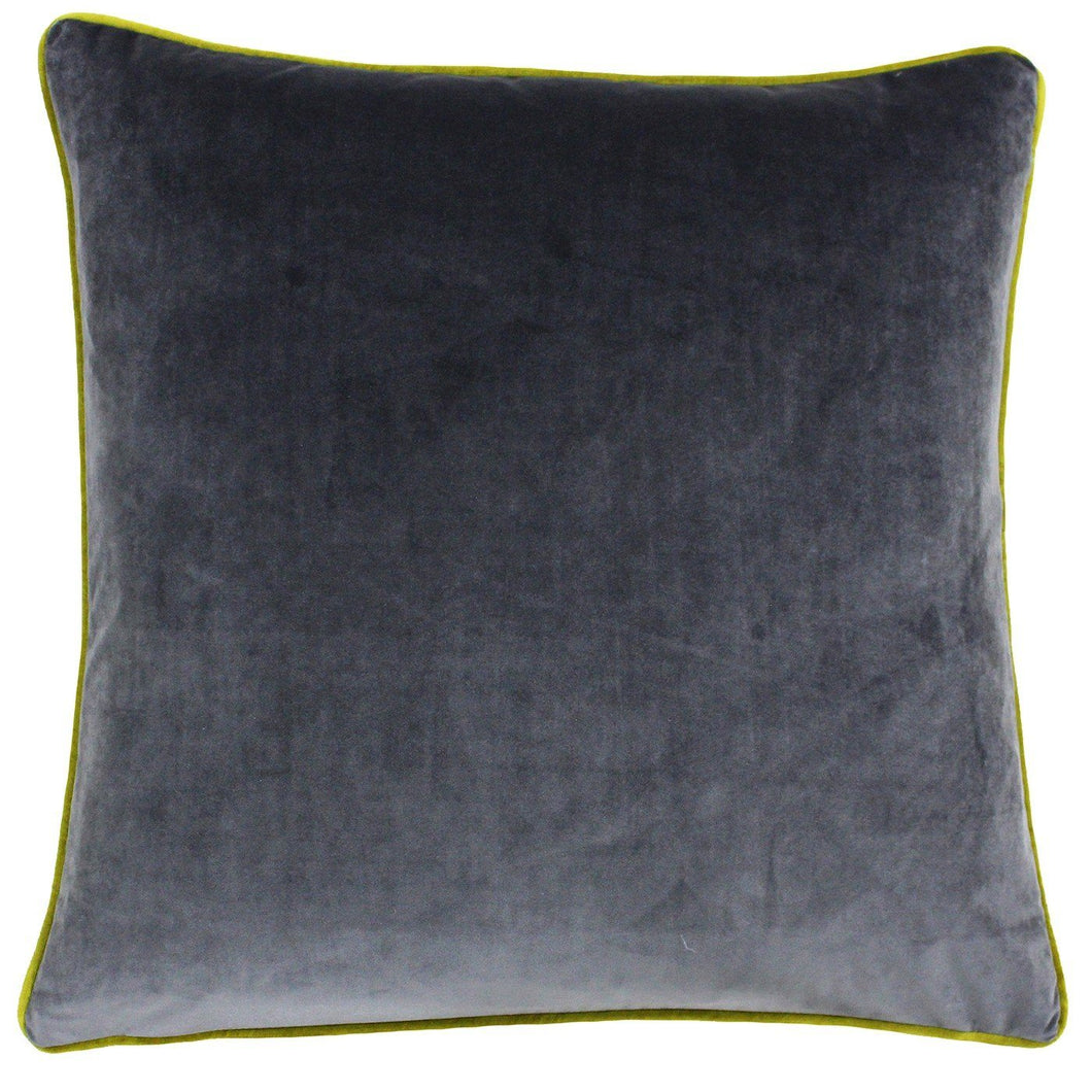 Charcoal and Moss Velvet Cushion Soft Furnishing Riva Home 
