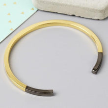 Load image into Gallery viewer, Gold Dipped in Black Bar Bangle Jewellery Lisa Angel