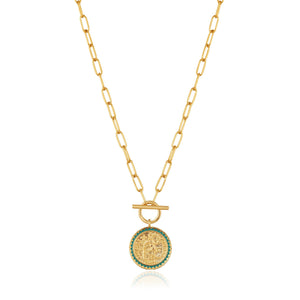 Gold Emperor T-bar Necklace Jewellery Ania Haie 