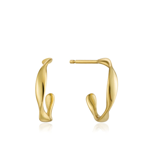 Gold Twist Mini Hoop Earrings Jewellery Ania Haie 
