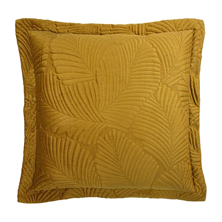 Golden Ochre Palm Cushion Soft Furnishing Riva Home 