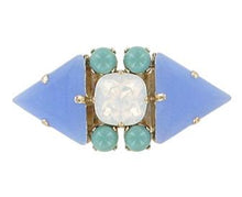 Load image into Gallery viewer, Green and Pale Blue Adjustable Miami Ring Jewellery Philippe Ferrandis 
