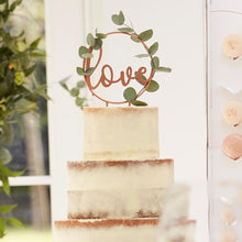 Load image into Gallery viewer, Love Rose Gold Wedding Cake Topper Party Ginger Ray