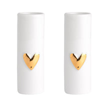 Load image into Gallery viewer, Mini Gold Heart Vases Set of 2 Homeware Rader 
