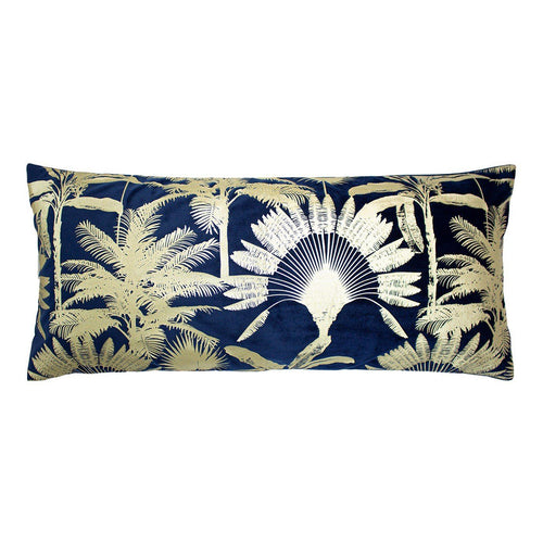 Navy Tropical Palm Cushion Soft Furnishing Riva Home 