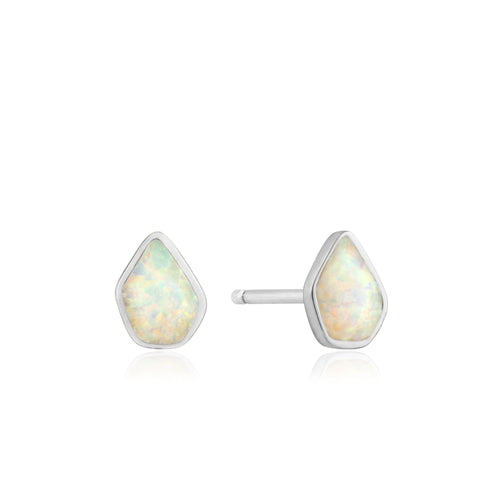 Opal Colour Silver Stud Earrings Jewellery Ania Haie 