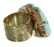 Load image into Gallery viewer, Pale Blue and Mint Adjustable Miami Ring Jewellery Philippe Ferrandis 
