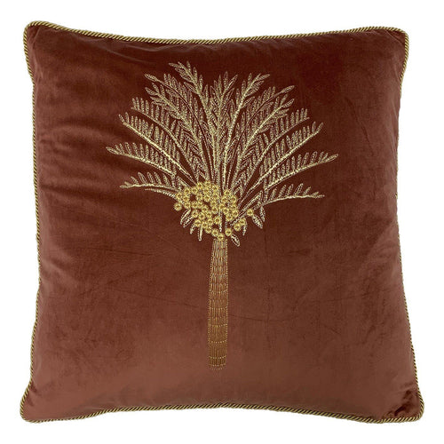 Rose Desert Palm Velvet Cushion Soft Furnishing Riva Home 