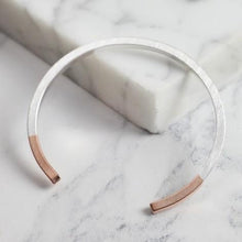 Load image into Gallery viewer, Silver Dipped in Rose Gold Bar Bangle Jewellery Lisa Angel 
