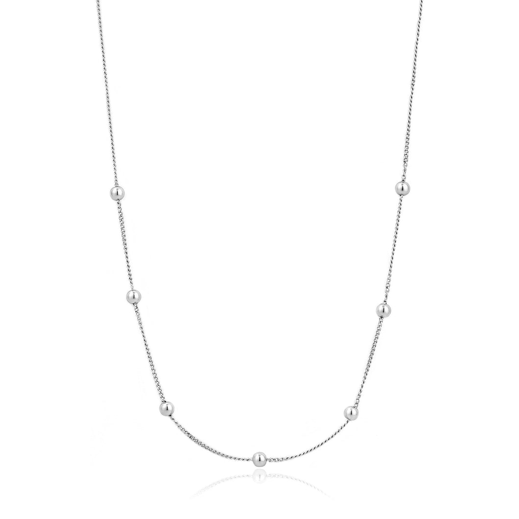 Silver Modern Beaded Necklace Jewellery Ania Haie 