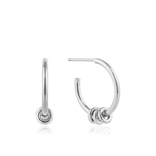 Silver Modern Hoop Earrings Jewellery Ania Haie 