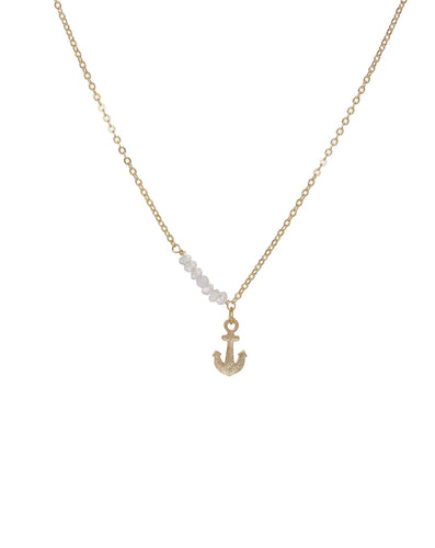 22 Carat Gold Plated Anchor Necklace Jewellery Ashiana London 