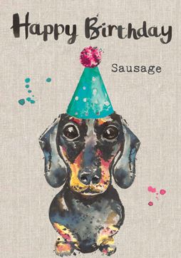 Birthday Sausage Dog Card Stationery Sarah Kelleher 