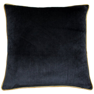 Black and Mustard Velvet Cushion Soft Furnishing Riva Home 