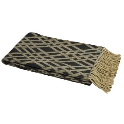 Black and Taupe Madison Throw Soft Furnishing Riva Home 