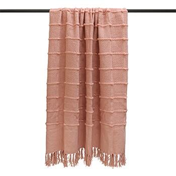 Blush Textured Throw Soft Furnishing Riva Home 