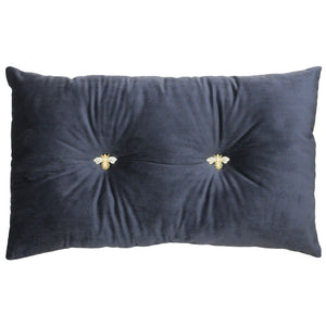 Charcoal Cushion with Bee Detail Soft Furnishing Riva Home 