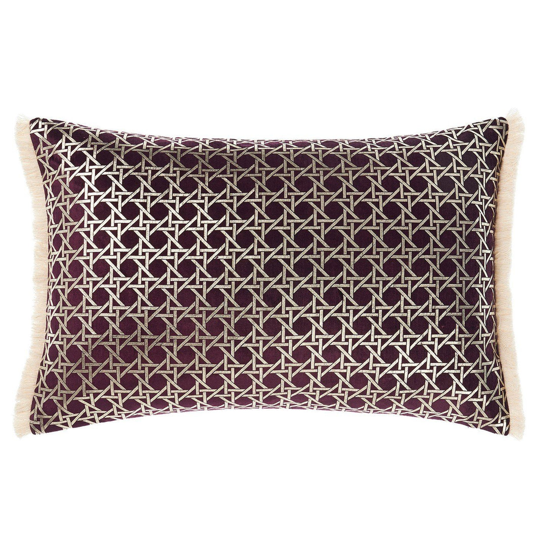 Claret and Gold Lustre Cushion Soft Furnishing Riva Home 
