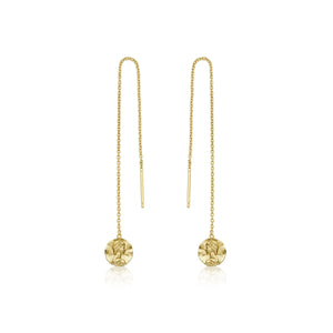 Coins Zeus Chain Drop Gold Earrings Velvet and Parade 