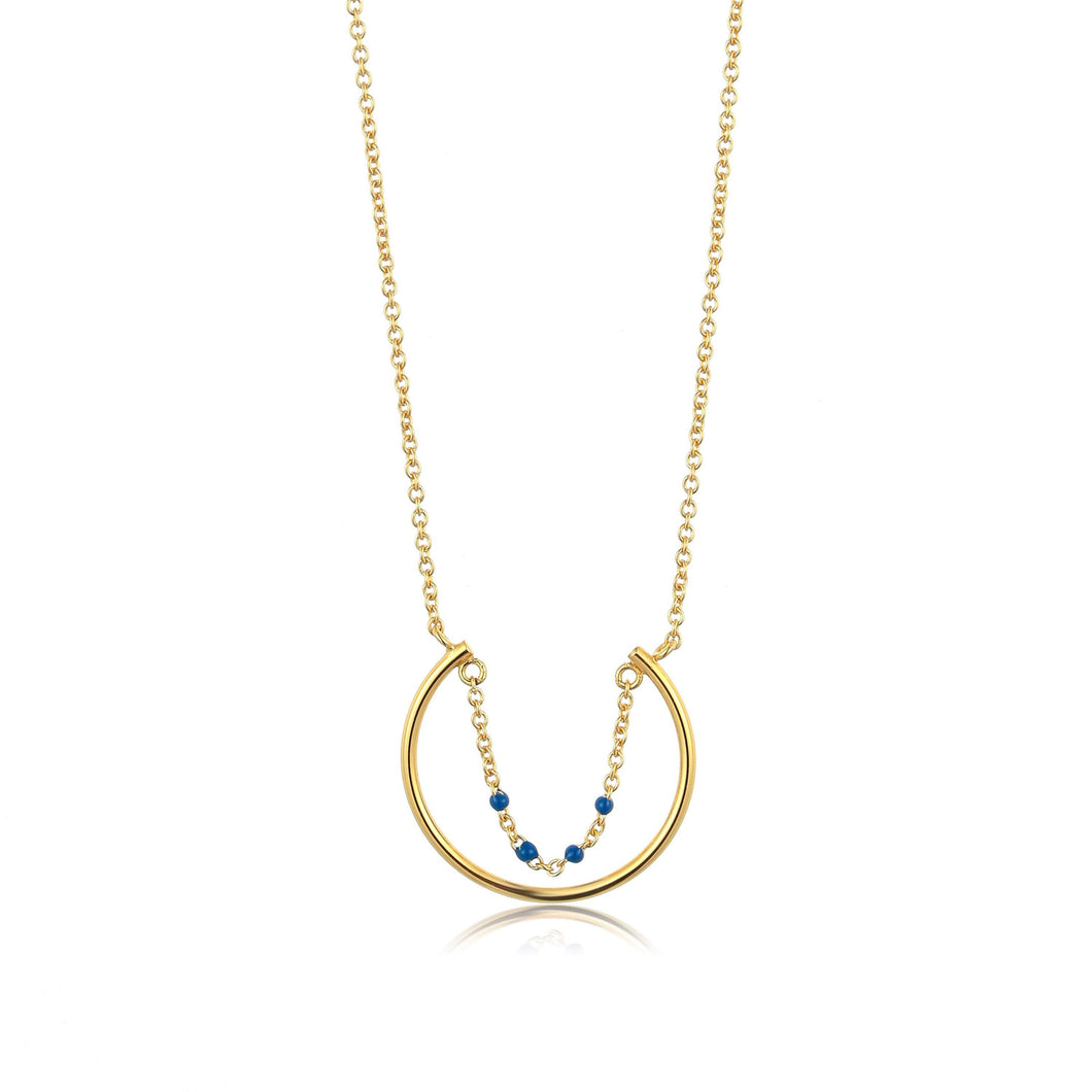 Connect the Dots Lapis Enamel Circle Necklace Jewellery Ania Haie 