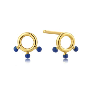 Connect the Dots Triple Lapis Enamel Circle Earrings Jewellery Ania Haie 