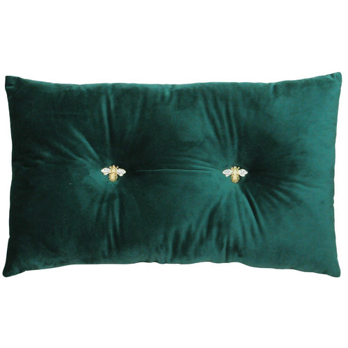 Emerald Cushion with Bee Detail Soft Furnishing Riva Home 