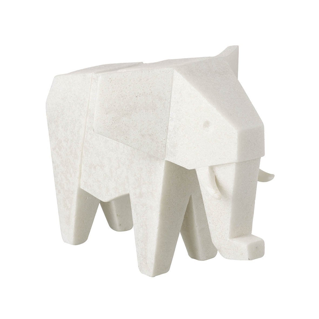 Geometric White Elephant Ornament Homeware Parlane 