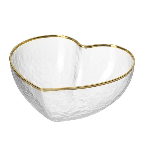 Glass Heart Mini Bowl with Gold Rim Homeware Parlane 