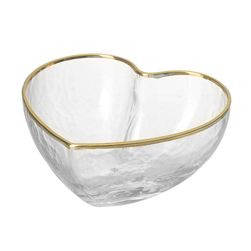 Glass Heart Tiny Bowl with Gold Rim Homeware Parlane 