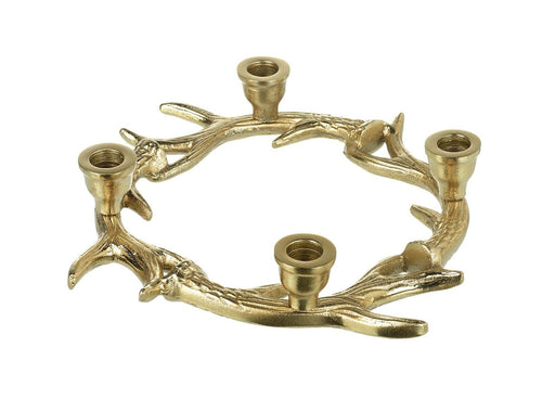 Gold Antler Wreath Candelabra Homeware Parlane 