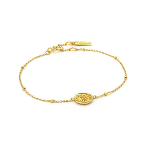 Gold Emblem Beaded Bracelet jewellery Ania Haie 