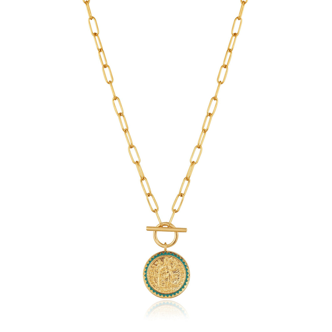 Gold Emperor T-bar Necklace Jewellery Ania Haie 