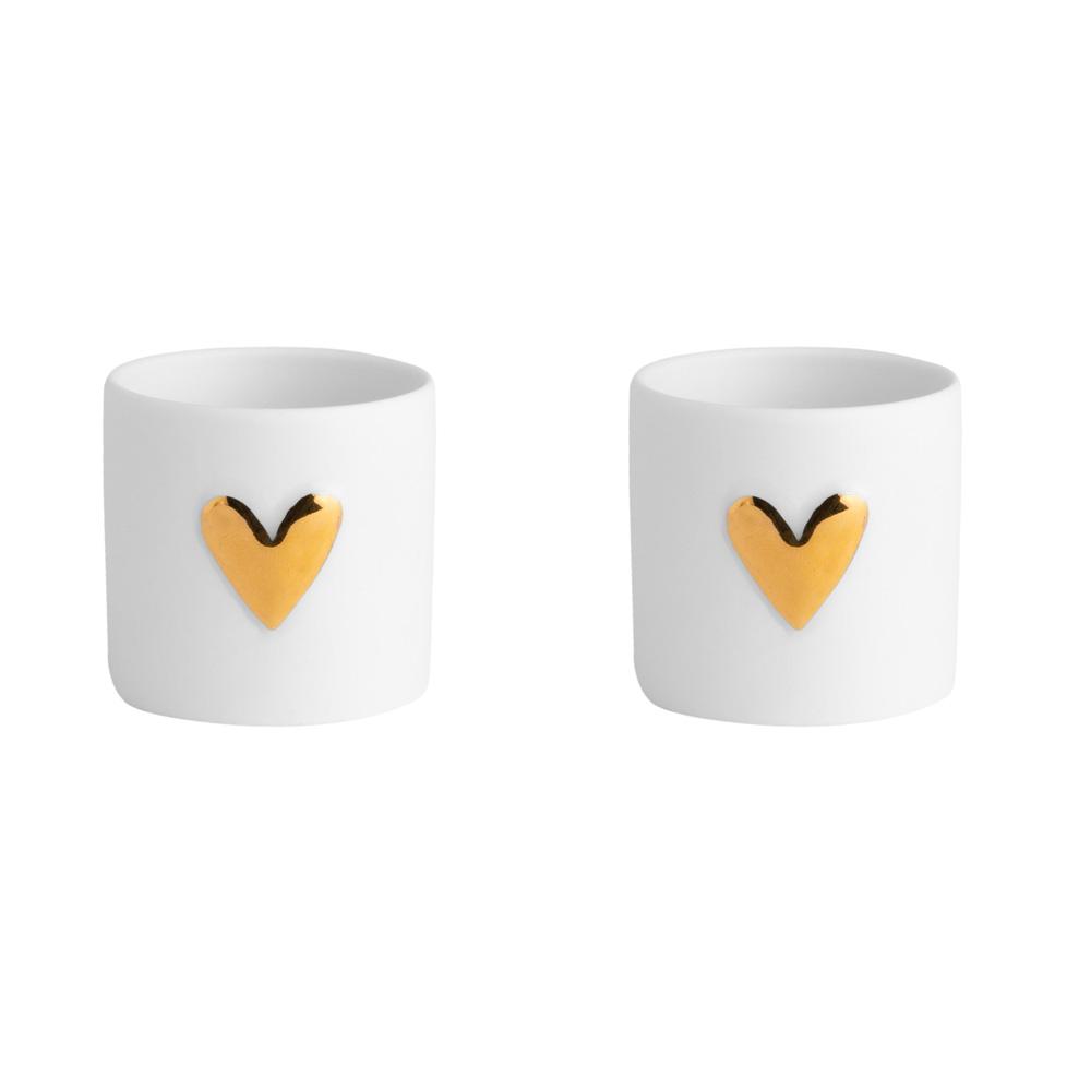 Gold Heart Tea Light Set of 2 Homeware Rader 