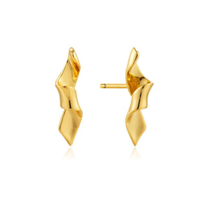 Gold Helix Stud Earrings Jewellery Ania Haie 