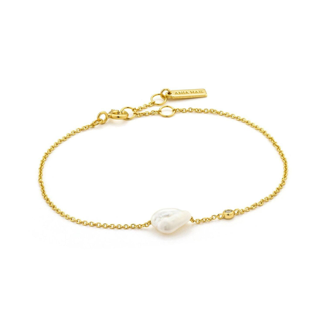 Gold Pearl Bracelet Jewellery Ania Haie 