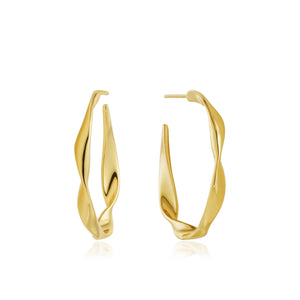 Gold Twist Hoop Earrings Jewellery Ania Haie 