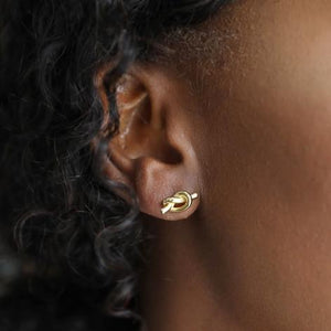 Gold 'Tying the Knot' Earrings Jewellery Lisa Angel 