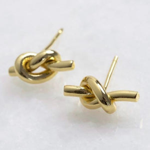 Gold 'Tying the Knot' Earrings Jewellery Lisa Angel 