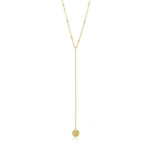 Gold Y Drop Deus Necklace Jewellery Ania Haie 