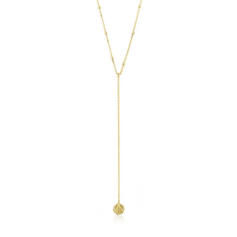 Gold Y Drop Deus Necklace Jewellery Ania Haie 