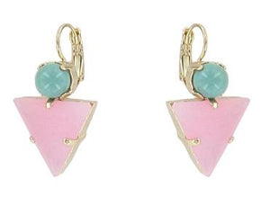 Green and Pale Pink Miami Earrings Jewellery Philippe Ferrandis 