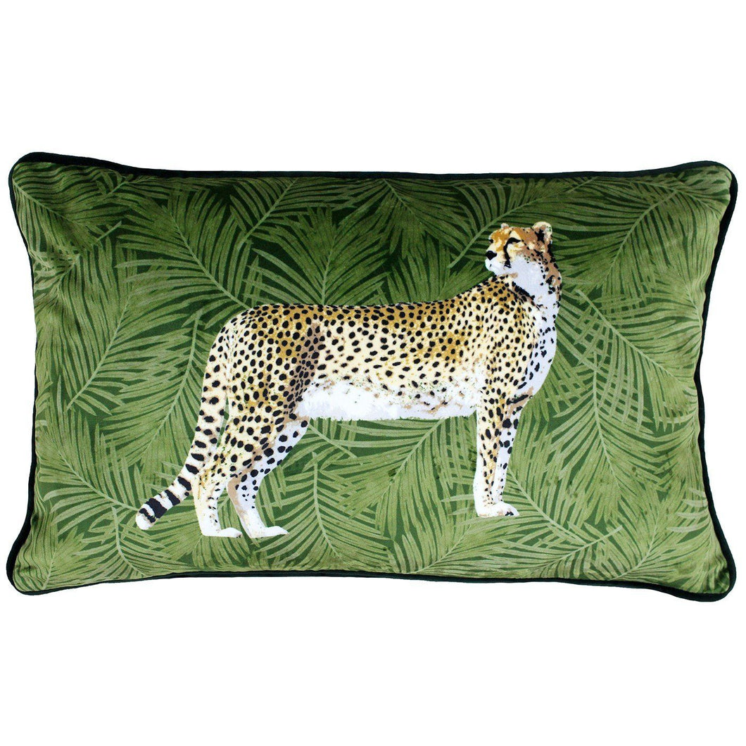 Green Cheetah Cushion Soft Furnishing Riva Home 
