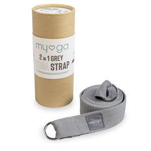 Grey Yoga Stretch Belt & Mat Carry Gift Ryder 