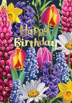 Happy Birthday Flower Card Stationery Sarah Kelleher 