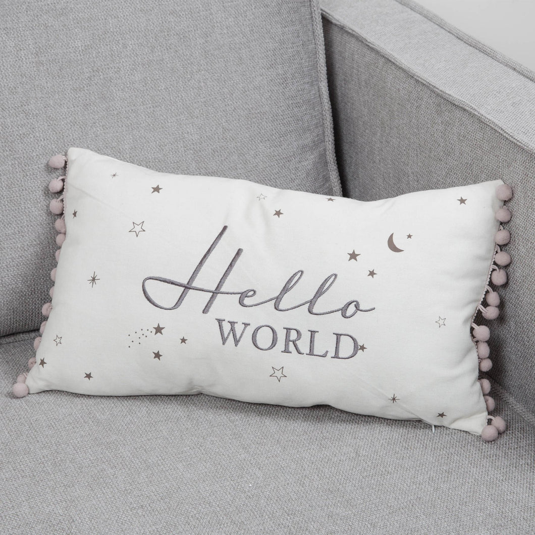 Hello World Linen Cushion Soft Furnishing Widdop 