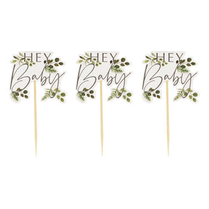 Hey Baby Shower Cupcake Toppers Party Ginger Ray 