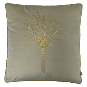 Ivory Desert Palm Velvet Cushion Soft Furnishing Riva Home 