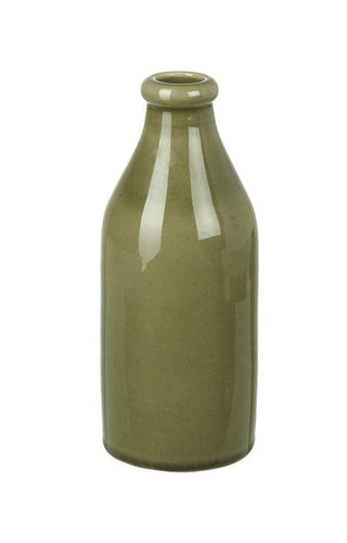 Khaki Crackle Bottle Vase Homeware Parlane 