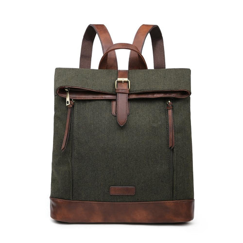 Khaki Tweed Style Unisex Rucksack Accessories House of Milan 